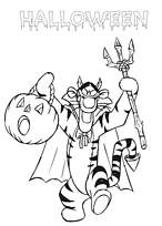 coloriage tigrou a halloween